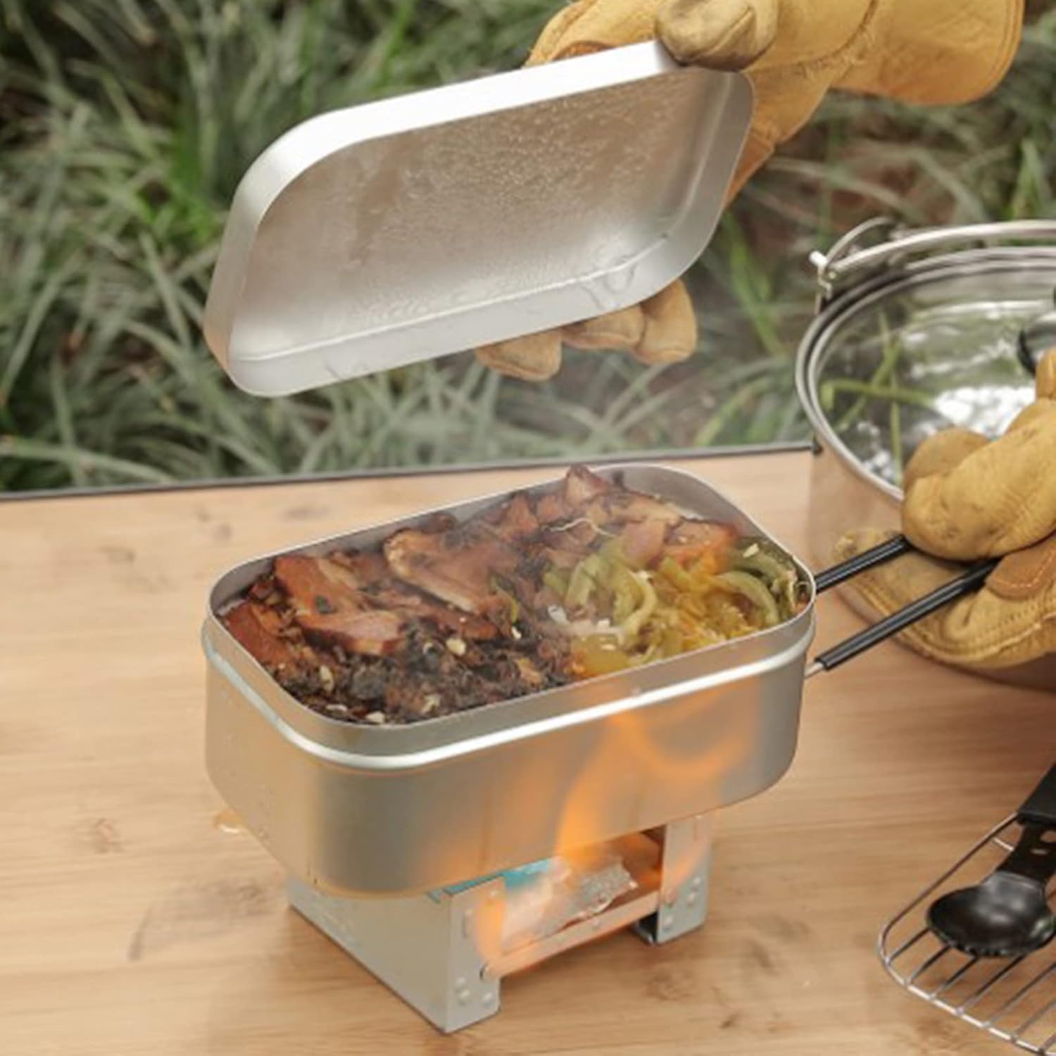Outdoor Camping Essentials - مقبض صندوق بينتو قابل للطي، حاوية