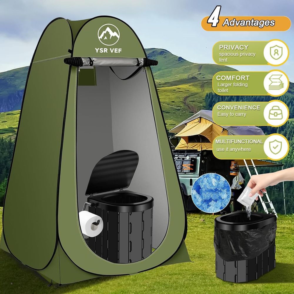 طقم مرحاض متنقل، مرحاض للتخييم - مراجعة Outdoor Camping Kit وسعره