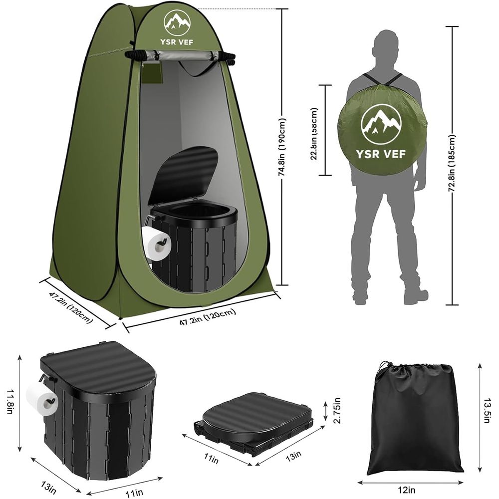 طقم مرحاض متنقل، مرحاض للتخييم - مراجعة Outdoor Camping Kit وسعره
