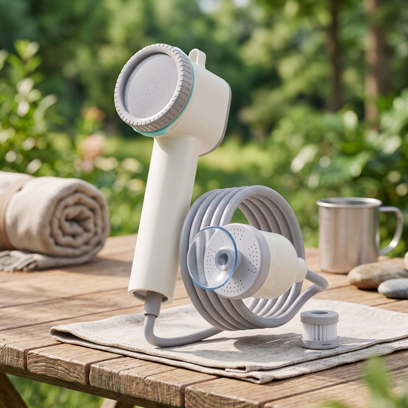 مجموعة دش كهربائي محمول باليد  - مراجعة Outdoor Camping Kit وسعره